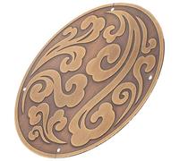 JECOMPRIS Applique en Laiton Sculpté 11 Cm Couleur Bronze pour Porte de Meuble Décorative, Ornement Traditionnel Chinois Nuages Auspices, Décoration Vintage pour Armoires et Mobilier