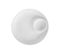 JECOMPRIS Assiette de Raviolis Ronde en Céramique Blanche, 9 Pouces, Simple | Plat de Service Compact et Pratique, Multi-usage pour Nouilles et Repas, Style Sobre