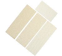 JECOMPRIS Autocollants de Perles Nacrées Adhésifs pour Visage et Ongles en Résine Or, 4 Feuilles Pratiques pour Décoration Créative et Maquillage Délicat