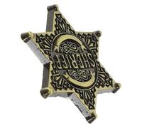 JECOMPRIS Badge Hexagonal en Alliage Métallique Vintage, Broche Épingle de Poitrine pour Cosplay et Déguisement, Accessoire Costume Fête Décoratif, Insigne Sheriff Américain Rétro,