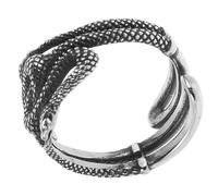 JECOMPRIS Bague Serpent Ouverte Homme en Acier Inoxydable 12 Taille Ajustable Anneau Rétro Vintage Bague Gothique Punk Bijou D'animaux Manchette