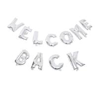 JECOMPRIS Ballons en Aluminium « Welcome Back » Argentés Décoration de Fête Scolaire et Bureau Bannière de Bienvenue pour Rentrée Fournitures de Fête Décorations Scolaires Polyvalentes