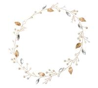 JECOMPRIS Bandeau de Mariée Feuille Dorée Strass, Accessoire Coiffure Mariage pour Mariage Civil et Fête Élégante