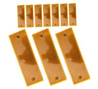JECOMPRIS Bandes Réfléchissantes Plastiques Rectangulaires 10 Pièces Jaune Trous Autocollantes pour Remorques Camions Voitures Sécurité Visibilité Nuit Route