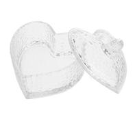 JECOMPRIS Boîte à Bonbons en Verre Transparente de Cœur Couvercle, Pot Décoratif à Trésors, Récipient de Rangement pour Bijoux et Petits Objets, Accessoire Polyvalent pour Maison et Bureau,