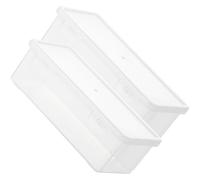 JECOMPRIS Boîte à Crayons Transparente en Plastique 2 Pièces, Rangement Bureau 19x9,5x6 Cm, Étuis à Stylos Multifonctions, Trousse Légère Grosse Capacité pour Fournitures Scolaires