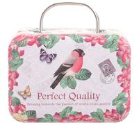 JECOMPRIS Boîte à Faux Cils Vintage en Métal Poignée, Mini Valise de Rangement pour Maquillage, Petite Trousse Portable pour Cosmétiques, Coffret Présent Beauté pour Voyage et Usage
