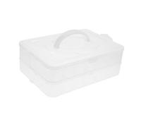 JECOMPRIS Boîte à Œufs Empilable 48 Places 2 Niveaux En Plastique Transparent Avec Couvercle Et Poignée Transport Portable Conservation Des Œufs Pour Réfrigérateur La Cuisine Fête Thanksgiving