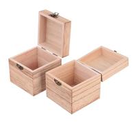 JECOMPRIS Boîte Présent en Bois Vintage 2 Pcs, Boîte de Rangement à Bijoux et Fleurs Stabilisées, Style Rétro Brûlé, Coffret Pratique pour Emballage Présent et Décoration, Lot D’emballage