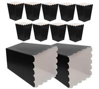 JECOMPRIS Boîtes à Pop-corn en Carton Noir 100 Pcs Récipient Léger pour Soirée Cinéma, Fête et Mariage Caissettes Papier pour Bonbons et Snacks, Contenants Pratiques pour Événement Festif