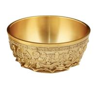 JECOMPRIS Bol Chinois en Laiton Décoratif pour Bureau et Décoration de Table, Récipient à Riz Béni de Style Classique, Accessoire Feng Shui pour Fortune et Prospérité