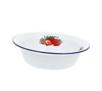 JECOMPRIS Bol Profond Émail Épais avec Motif Fraise Bol Rétro pour Soupe Nouilles et Salade Bord Lisse Antidéchirure Usage Domestique et Professionnel