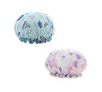 JECOMPRIS Bonnets de Bain Imperméables en Eva à Double Couche, Surface Lisse en Satin, Lot de 2 pour Femme, Bain