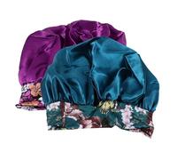 JECOMPRIS Bonnets De Nuit En Satin à Motifs 2 Pcs Bonnet De Bain Réutilisable Confort Soins Capillaires Sommeil Beauté Femmes