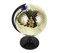 JECOMPRIS Boule à Facettes Dorée M, Globe Terrestre Rotatif Décoratif en Matériau Réfléchissant, Décoration Disco Brillante pour Bureau, Salle de t Espace Éducatif, Présent Original