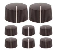 JECOMPRIS Boutons de pédale effet pour guitare en plastique marron, lot de 8, diamètre 2 cm, boutons de volume pour instrument, pour amplificateur, haut-parleur et potentiomètre,