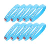 JECOMPRIS Bracelet en Silicone Coupe du Monde pour Poignet, Lot de 10 Pièces Drapeau Canadien, Accessoire Sport Confortable et Compact pour Match et Événement