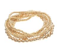 JECOMPRIS Bracelets Élastiques à Perles Dorées, Ensemble Mode de 7 Pièces, Bracelets Empilables Élégants pour Femmes, Accessoires Ajustables pour Cérémonies et Occasions Spéciales