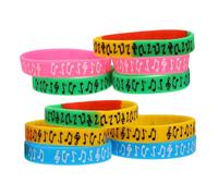 JECOMPRIS Bracelets en Silicone Confortables et Style Syllabique Notes de Musique Lot de 10 Design Classique pour Concert et Festival de Musique Électronique