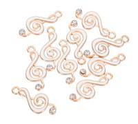 JECOMPRIS Breloques Charme Musical Chic de Note de Musique en Alliage Blanc Lot de 10 Finition Délicate pour Fournitures Artistiques pour Bracelets et Loisirs Créatifs