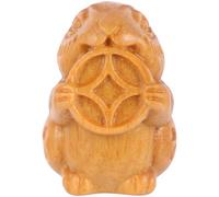 JECOMPRIS Breloques Lapin Miniatures Figurine de Lapin en Bois de Santal Orange Décoration DIY à Suspendre sur Porte-clés, Style Rétro et Délicat