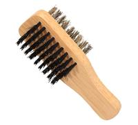 JECOMPRIS Brosse à Barbe Homme Double Face en Poils de Sanglier Manche en Bois de Hêtre Petite Taille Outil Coiffure Visage pour Moustache et Bouc Entretien Barbe Naturel et Lissage Salon