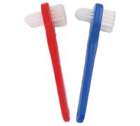 JECOMPRIS Brosse double face pour dentier 2 pièces petite taille poignée ergonomique nettoyage précis zones difficiles brosses à dents pour prothèses dentaires usage portable