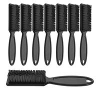 JECOMPRIS Brosse pour Tondeuse à Cheveux 8 Pièces avec Manches Longs Noirs, Soies en Nylon Douces et Résistantes, Brosse de Toilettage Multifonctionnelle pour Barbe et Cou - Outil