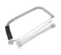 JECOMPRIS Cadre de scie métallique U-Shaped avec lames de rechange pour découpe précise du bois et de la céramique, outil de scie léger pour hobbyistes et professionnels en atelier