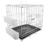JECOMPRIS Cage à Pigeons Pliable en Acier Inoxydable et Plastique, Portable et Facile à Nettoyer avec Plateau Nourrisseur, pour Élevage et Accouplement des Petits Oiseaux Couleur Aléatoire