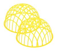 JECOMPRIS Cage à Poulet Ronde en Plastique, Cage à Poules, 8 Pouces, Jaune, Roulante, Mobile, pour Petites Volailles et Poules, Usage Extérieur et Jardin