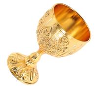 JECOMPRIS Calice Vintage en Laiton Plaqué Or, Coupe Royale Incassable pour Cocktails et Whisky, Gobelet Décoratif Style Renaissance Maison et Fête, Décoration Halloween et Mariage