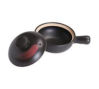 JECOMPRIS Casserole Argile Poterie avec Poignée Cuisson Uniforme et Résistance Haute Température Marmite Traditionnelle pour Soupe Saine Pot de Cuisine Portable et Moyenne pour Personnes