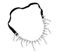 JECOMPRIS Chaîne de Cuisse pour Femme Élastique Perles Décoratives et Pampilles, Bijou de Jambe Ajustable Blanc K, Accessoire Mode Polyvalent pour Tenues Estivales et Occasions Festives