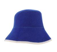 JECOMPRIS Chapeau de Sauna en Feutre Épais Bleu, Style Russe Traditionnel | Laine Feutrée, Couvre-tête Confortable, Garde les Cheveux Secs, pour Banya, Spa et Hammam