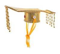 JECOMPRIS Chapeau Empereur Chinois Ancien Doré, Accessoire Costume Traditionnel pour Fête et Cosplay, Taille Adulte, Couvre-chef Cour Royale pour Spectacles et Déguisements