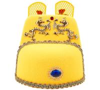 JECOMPRIS Chapeau Empereur Chinois Jaune Ailes, Accessoire Costume Cosplay pour Fêtes et Spectacles, Coiffure Traditionnelle Hanfu Décorative, Couvre-chef Dragon pour Adulte, Chapeau