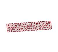 JECOMPRIS Chemin de Table en Dentelle Rouge Motifs Cœur 36X183 CM Nappe Décorative D’Amour pour Saint-Valentin Décoration Maison et Bureau Accessoire de Table Festif