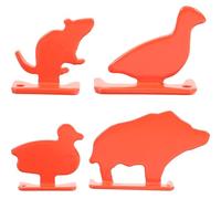 JECOMPRIS Cibles de Tir D'entraînement Professionnelles 4 Pièces Acier Inoxydable Petit Format Rouge Saumon pour Exercice Intérieur Outil Précis D'amélioration des Compétences