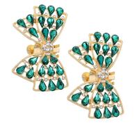 JECOMPRIS Clips à Chaussures en Strass 1 Paire, Ornements Nœud Vert Kaki M626, Accessoires Décoratifs Polyvalents pour Chaussures, Paquet et Vêtements, Bijoux Élégants pour Mariage et Fête