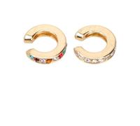 JECOMPRIS Clips D'oreille de Lettre C pour Femmes, en Alliage Blanc Design Incrusté de Diamants, Confortables à Porter, Lot de 2 Pièces Élégantes et Chics