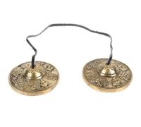 JECOMPRIS Cloche de Cymbales Népalaise en Cuivre Pur, Instrument de Percussion à Main Compact, Cymbale à Doigt pour Yoga et Contemplation, Accessoire Sonore Bouddhiste, Taille Petite, Son