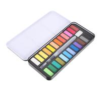 JECOMPRIS Coffret D'aquarelles en Boîte en Fer, Ensemble D'aquarelle Portable, Noir, Compact, Léger, Soluble, Palette de Mélange, pour Amateurs D'aquarelle, Croquis en Intérieur Extérieur