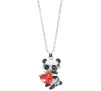 JECOMPRIS Collier Pendentif Panda pour Femme en Alliage Robuste, Léger et Confortable, Pendentif Cœur Rouge Mignon, Chaîne Ras du Cou, Bijou Élégant Anniversaire et Présent Féminin