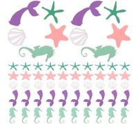 JECOMPRIS Confettis de Table Sirène 100pcs pour Décoration de Fête en Papier Multicolore, Remplissage de Ballons et Décoration de Table pour Célébration Océanique Couleur Couleur Aléatoire