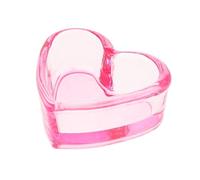 JECOMPRIS Coupe à Ongles en Verre Cristal Rose Transparent de Cœur Plat Décoratif Dappen Cup pour Pinceaux à Ongles Accessoire Manucure Pratique pour Nail Art