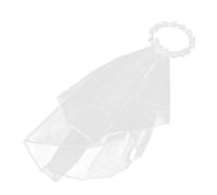 JECOMPRIS Couronne de Fleurs Mariage avec Voile Double Couche, Bandeau de Cheveux Blanc à Roses, Accessoire pour Mariée et Coiffe de Festival, Voile Future Mariée Léger et Haute Densité,
