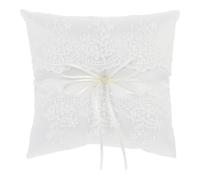 JECOMPRIS Coussin Annulaire en Satin Nœuds et Arcs Porte-Bagues Réutilisable pour Couples Jeunes Mariés Dimensions 17,5 X 17,5 CM Accessoire Mariage pour Fête et Réception