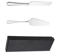 JECOMPRIS Couteau et Spatule à Gâteau en Acier Inoxydable Argenté, Ensemble 2 Pièces Boîte de Rangement, Coupe-gâteau et Pelle à Pâtisserie, pour Anniversaire, Mariage et Buffet