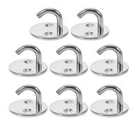JECOMPRIS Crochet à Œillet Marin Base Plate et Ouverture Ronde 8 Pièces en Acier Inoxydable Résistance Élevée, Compatible Universellement pour Gréement de Yachts et Kayaks